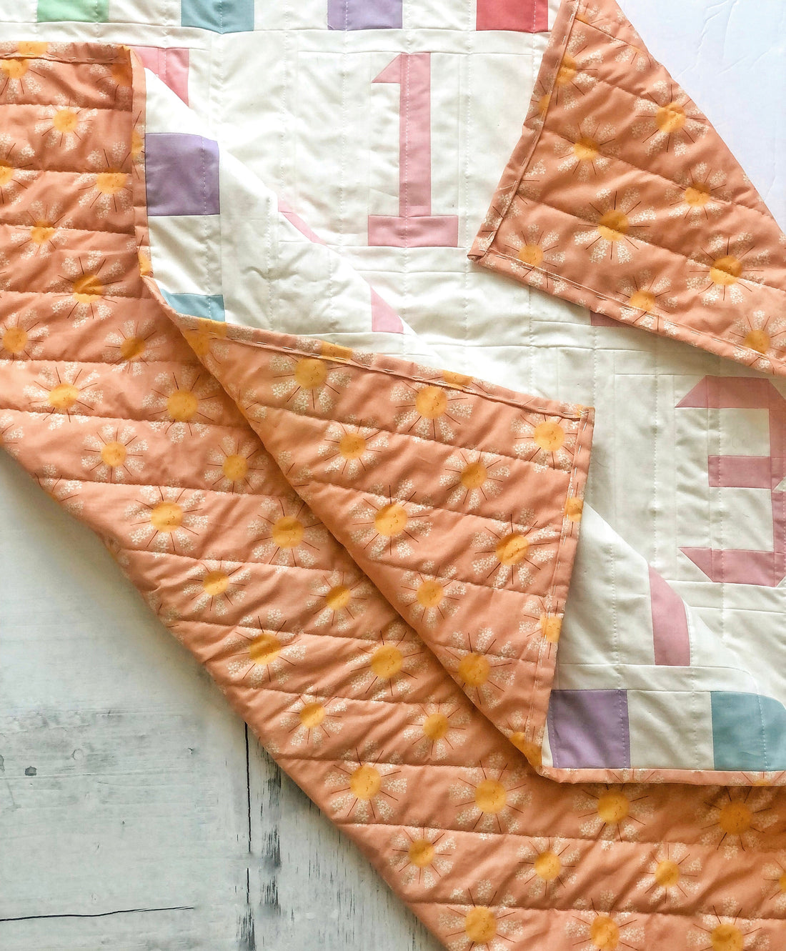My "After the Rain" Let's Grow Quilt for Monthly Milestone Photos